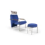Andrea Branzi designed armchair and ottoman for Zanotta model ‘Nicola’, circa 1990, Italy, with