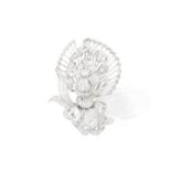 A DIAMOND SPRAY BROOCH, CIRCA 1950The stylised flower bouquet set with old cushion, single and