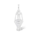 A DIAMOND PENDANT, BY SABBADINIThe openwork kite-shaped pendant, set throughout with round