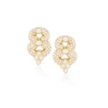 A PAIR OF DIAMOND EARCLIPSEach of bombé openwork design, set throughout with round brilliant-cut