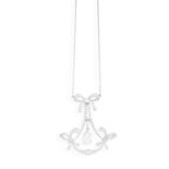 A DIAMOND PENDANT ON CHAINOf garland design, millegrain-set throughout with round brilliant-cut