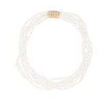 A CULTURED PEARL NECKLACE WITH GOLD CLASPComposed of six rows of Akoya cultured pearls of white