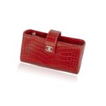 A SHINY RED ALLIGATOR MINI POCHETTE WITH SILVER HARDWARE, BY CHANEL, CIRCA 2013With shoulder