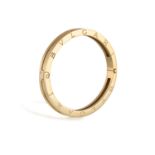 A 'B.ZERO' GOLD BANGLE, BY BULGARIThe polished ridged bangle with BVLGARI engraved around both