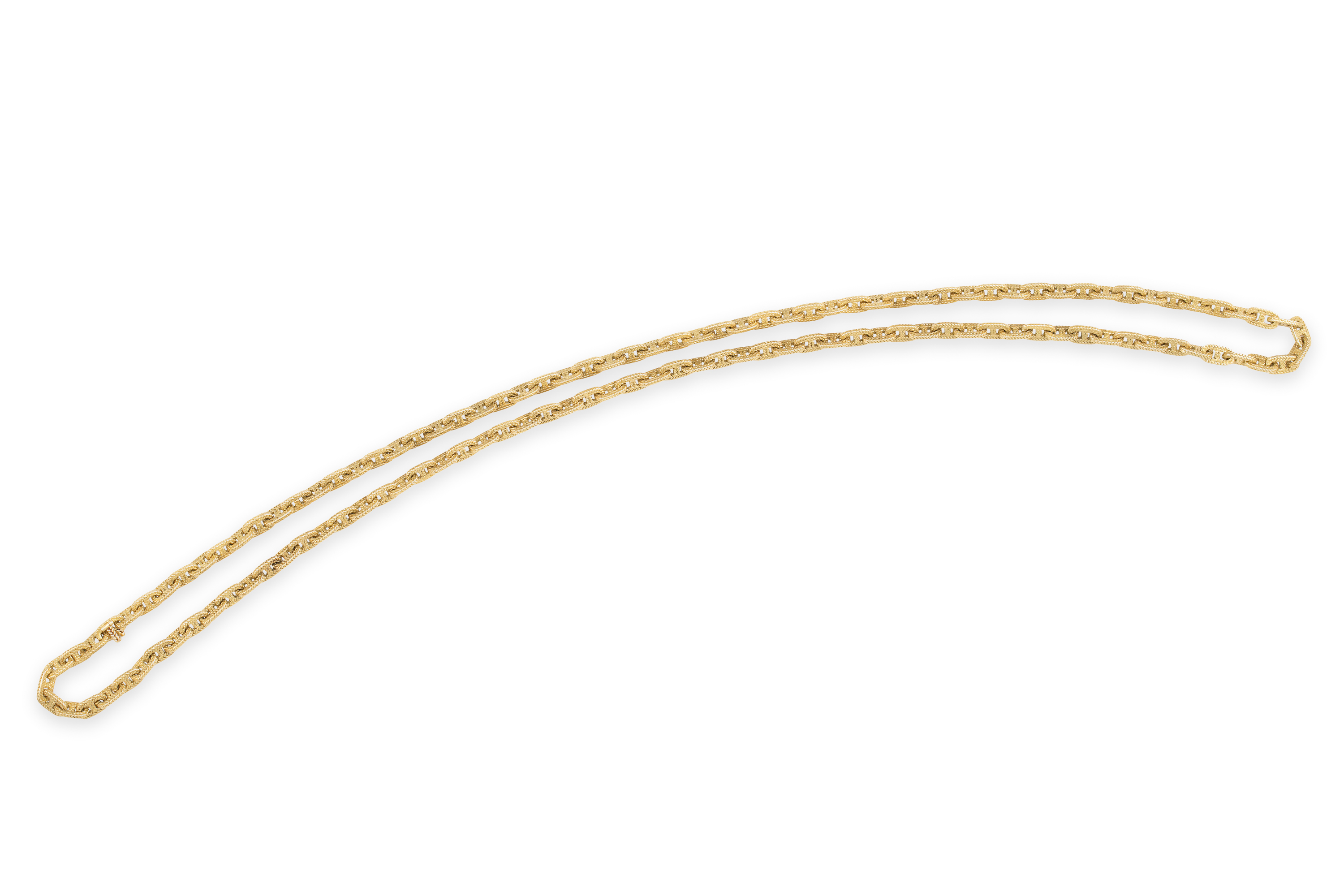 A GOLD CHAIN NECKLACE, BY HERMES, CIRCA 1965Of anchor link design with ropetwist details, in 18K - Image 3 of 3