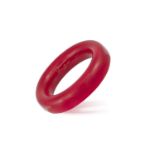 A LACQUER BANGLE BY TIFFANY & COThe bombé wood bangle with Japanse red lacquer throughout, signed