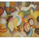 Govind Madhav SOLEGAONKAR [indien] (1912-1986) Les Ballons, vers 1960 Huile sur toile. Signée en