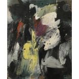 Gérard SCHNEIDER (1896-1986) Opus 13F, 1961 Huile sur toile. Signée et datée en bas à droite. Titrée