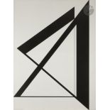 Ode BERTRAND (née en 1930) Composition, 1990 Huile sur toile. Signée et datée au dos. 130 x 97 cm