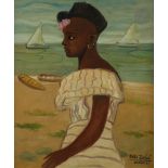 Bibi ZOGBE [libanaise] (1890-1973) Fatou, 1947 Huile sur toile. Signée en bas à droite. Signée et