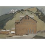 Govind Madhav SOLEGAONKAR [indien] (1912-1986) Indian village in Himalaya Gouache. Signée et