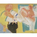 Fikret MOUALLA [turc] (1905-1968) Dans la chambre, 1951 Gouache. Signée et datée en bas à droite. 24