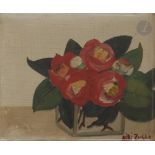 Bibi ZOGBE [libanaise] (1890-1973) Bouquet de fleurs Huile sur toile. Signée en bas à droite. 25 x