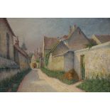 *Léo GAUSSON (1860-1944) Thorigny, soleil de juillet rue Aristide Briand, 1886 Huile sur toile.