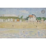 Jean PUY (1876-1960) Plage de Bénodet Huile sur panneau. Signée en bas à gauche. Signée et située au