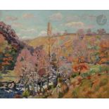 *Armand GUILLAUMIN (1841-1927) Vallée de la Sédelle, 1902 Huile sur toile. Signée en bas à droite.