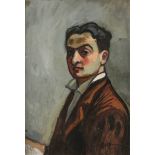 *Charles CAMOIN (1879-1965) Autoportrait, 1910 Huile sur toile. Signée en bas à droite. (Découpée