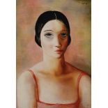 Moïse KISLING (1891-1953) Jeune fille au corsage rouge, vers 1934 Huile sur toile. Signée en haut