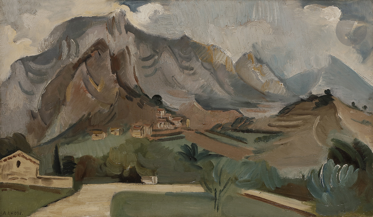 André LHOTE (1885-1962) Paysage à Mirmande, vers 1930 Huile sur toile. Signée en bas à gauche. (