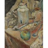 Mela MUTER (1876-1967) Nature morte Huile sur toile. Signée en bas à gauche. (Rentoilée,