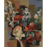 André LHOTE (1885-1962) Fleurs, 1914 Huile sur toile. Signée en haut à droite. 65 x 54 cm Provenance