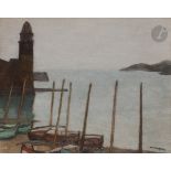Albert MARQUET (1875-1947) Collioure, Les mâts, 1914 Huile sur toile. Signée en bas à droite. (
