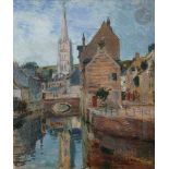 Raoul DUFY (1877-1953) Canaux à Harfleur, 1903 Huile sur toile. Signée et dédicacée " à Léon