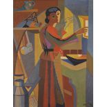 André LHOTE (1885-1962) La Cuisinière ou portrait de Madame Lhote, 1941-47 Huile sur toile. Signée