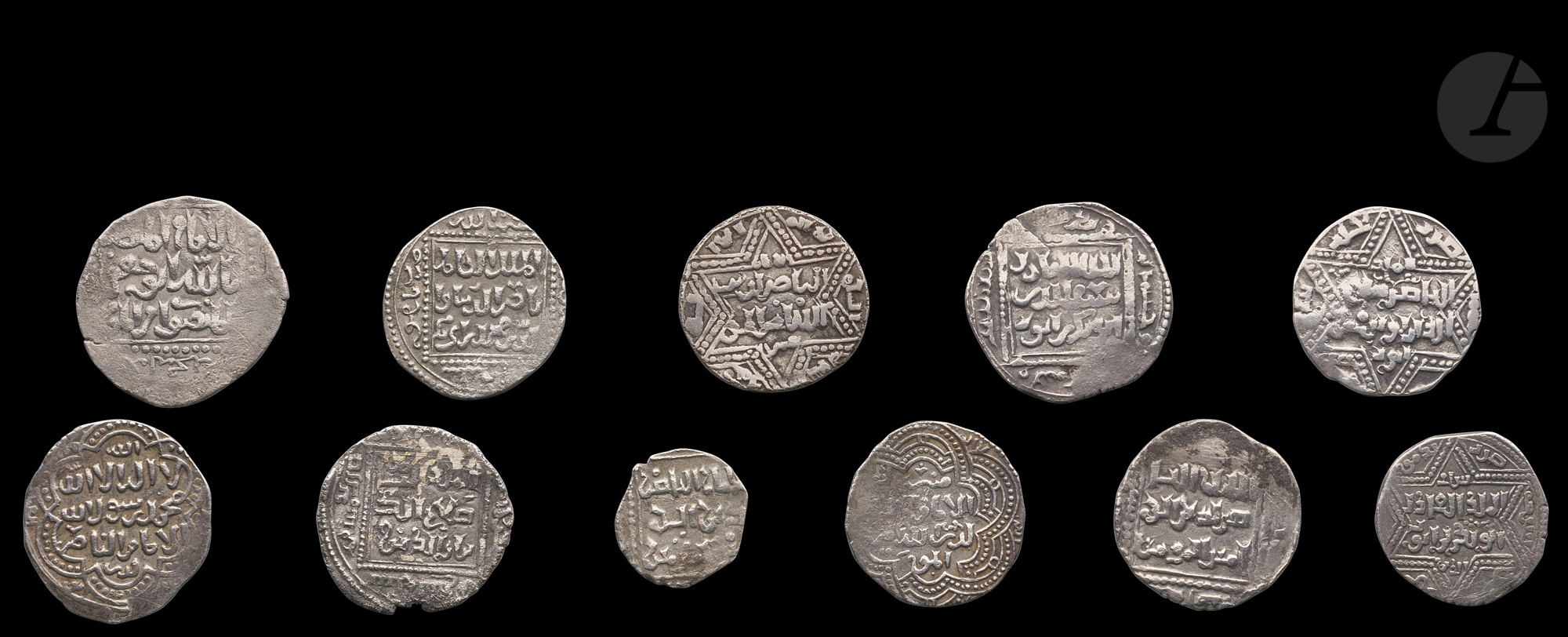 AYYOUBIDES 11 dirhams d'argent, certains datés entre 576 H / 1180 et 635 H / 1235, certains - Image 2 of 2