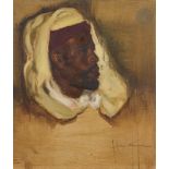 José-Herrerilla CRUZ HERRERA (1890-1972) Portrait d'homme nord-africain Huile sur toile. Signée en