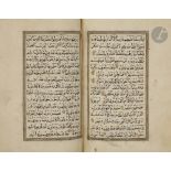 Petit Coran ottoman, Turquie, XIXe siècle Manuscrit complet sur papier, quinze lignes de texte par