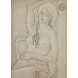 Maria Bronislavovna Vorobieva-Stebelskaya dite MAREVNA (1892-1984) Nu aux longues tresses, 1943