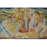 Georges Calistratovitch ARTEMOFF (1892-1965) Descente de croix Huile sur toile. Signée en bas à
