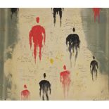 Bernard QUENTIN (né en 1923) Foule, 1960 Huile sur toile. Signée et datée en bas à droite. 106 x 126