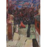 Joseph PRESSMANE (1904-1967) Montmartre au ciel rose, 1958 Huile sur toile. Signée en bas à