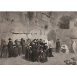 Alexandre BIDA (1823-1895) (d’après) Le Mur des Lamentations Gravure. 61,5 x 88,5 cm Traces de