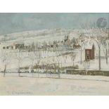 Joseph PRESSMANE (1904-1967) Paysage de neige Huile sur toile. Signée en bas à gauche. 33 x 46 cm