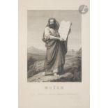 Gustave LEVY (1819-1894) Moïse Gravure sur acier. Signée et dédicacée en bas à droite à Léon