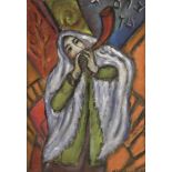 Anatolij Lvovic KAPLAN (1902-1980) Rabbin, 1969 Huile sur isorel. Signée et datée en bas à droite.