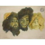 Abel Pfeffermann PANN (1883-1963) Trois visages Lithographie. Signée, datée et dédicacée par l’