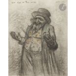 Alphonse LEVY (1843-1918) Qu’en sera-t-il de moi ! Fusain et rehauts de pastel. Signé en haut à