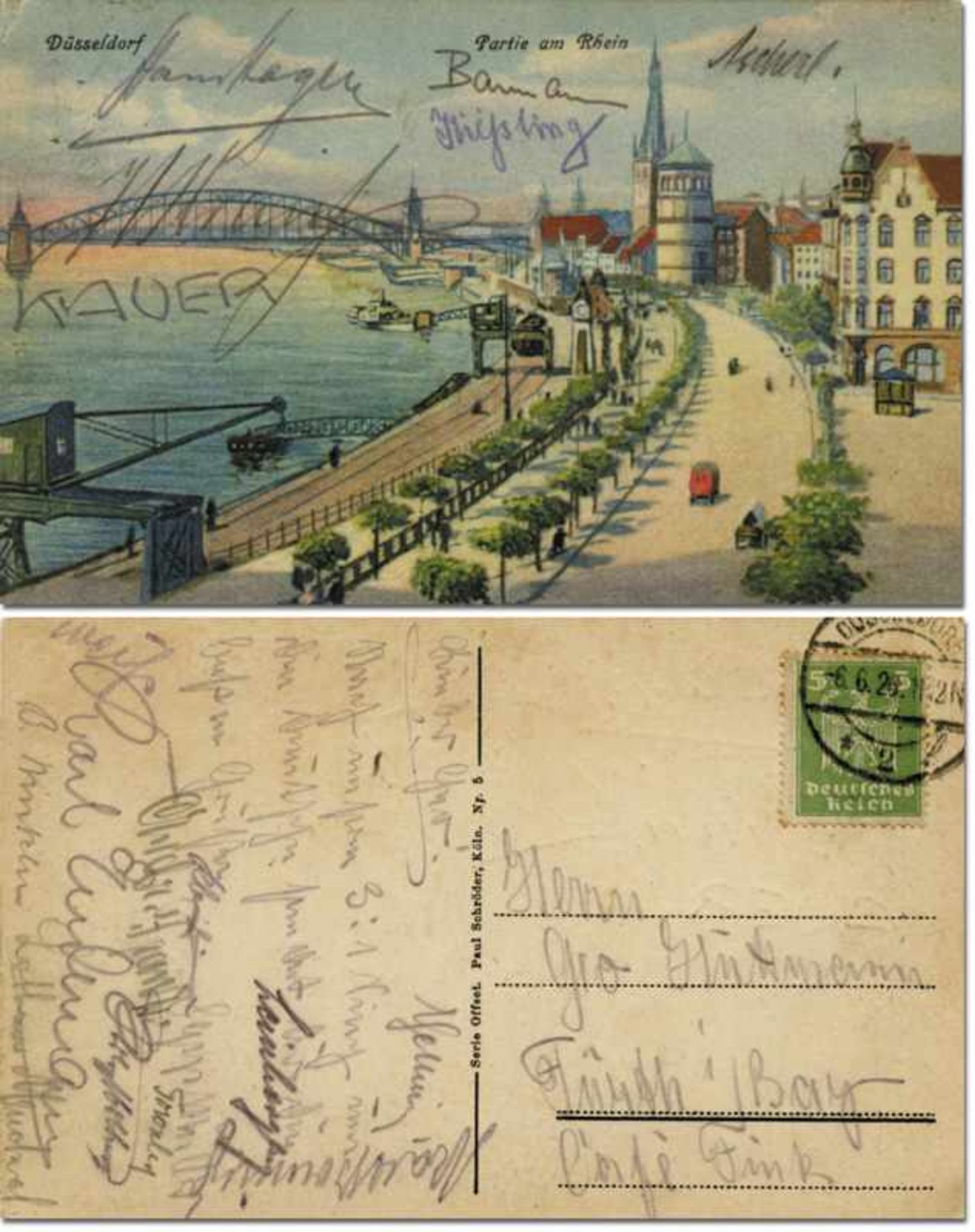SpVgg Fuerth Postcard with autographs 1926 -Fürth,Spvgg 1926 - Postkarte der Spvgg Fürth vom