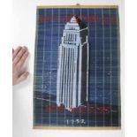 Olympic Games Los Angeles 1932 Souvenir Wall mat - Handpainted tapestry made of bamboo stripes