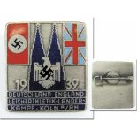 Athletics Germany vs England 1939. Participation - badgel: silver plated multicolour enamelled: „