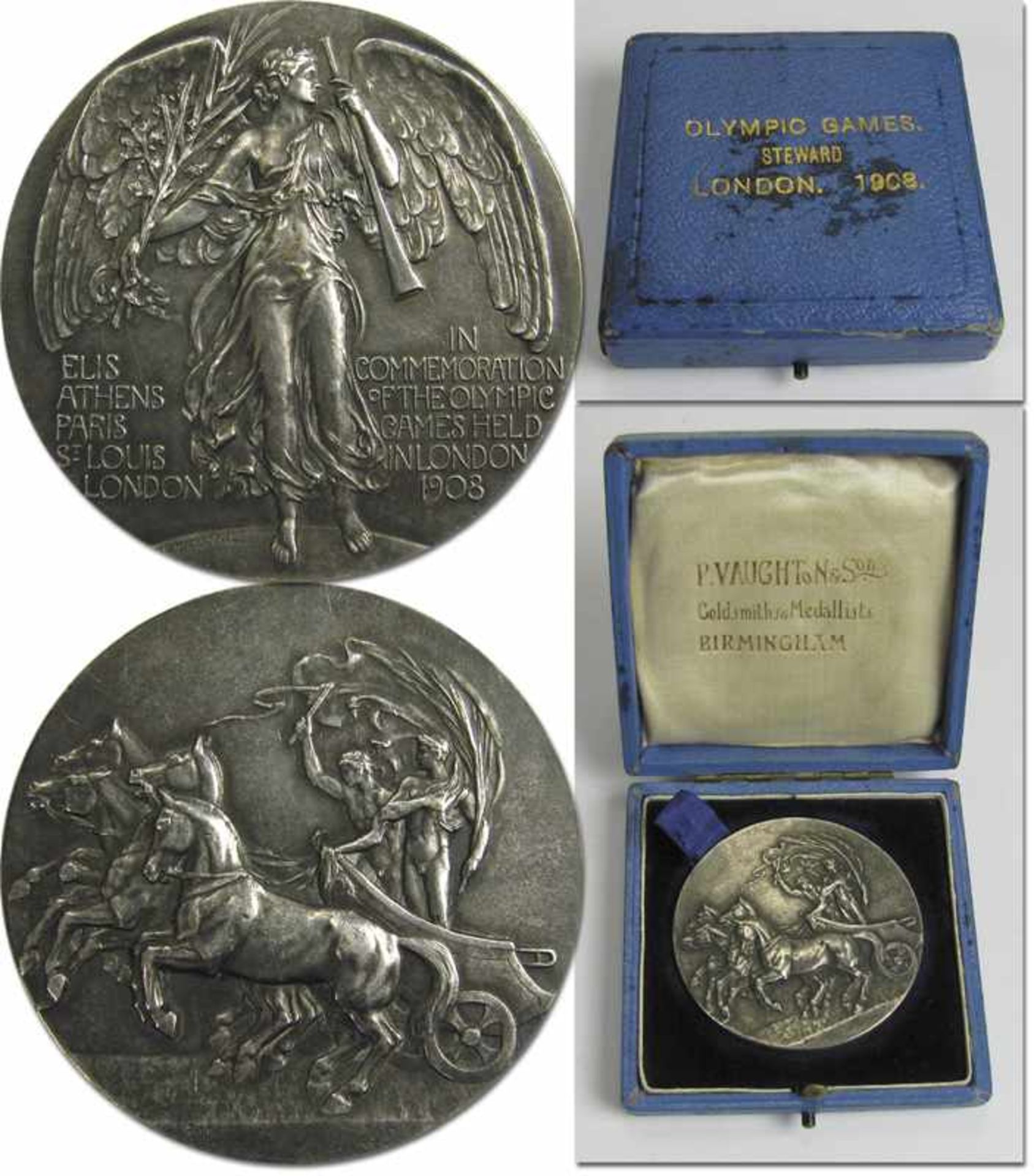 Participation Medal: Olympic Games 1908: Silver - Silver Medal: „In Commemoration of the Olympic