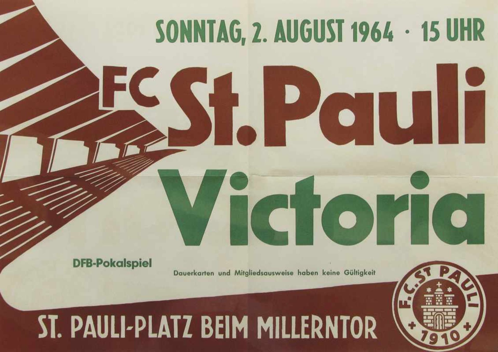 Germann football poster St.Pauli vs Victoria 1964 -St.Pauli - Plakat - Plakat DFB-Pokal 1964/65: