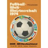 World Cup 1974. Programme FR Germany v GDR - 22nd June in Hamburg. 40 pages, 15x21 cm. Sport-