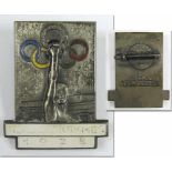 Olympic Games Berlin 1936 Badge for medal winners - Silver plated bronze badge for a former