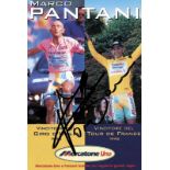 Cycling Autograph Tour de France 1998 Pantani - Colour autograph card (Mercatore Uno) with