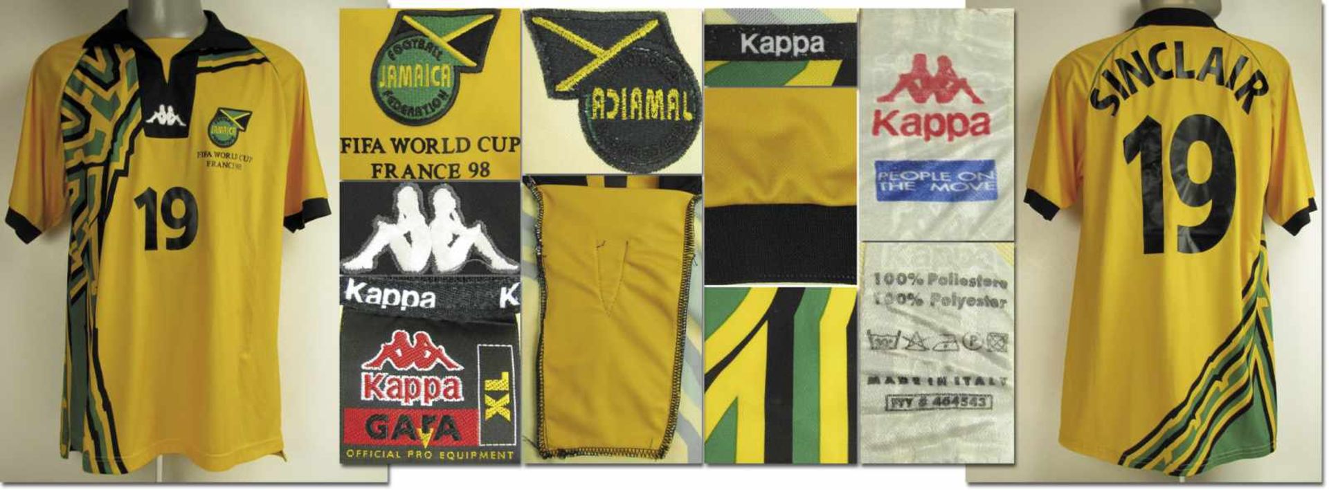 World Cup 1998 match worn football shirt Jamaica - Original match worn shirt Jamaica with number 19.